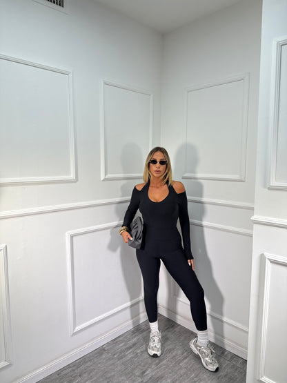 Coordinato in lycra Walking nero