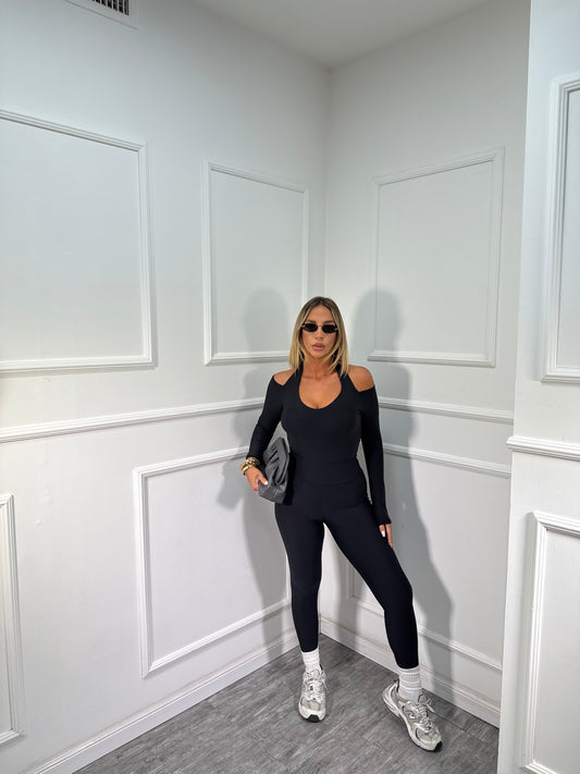 Coordinato in lycra Walking nero