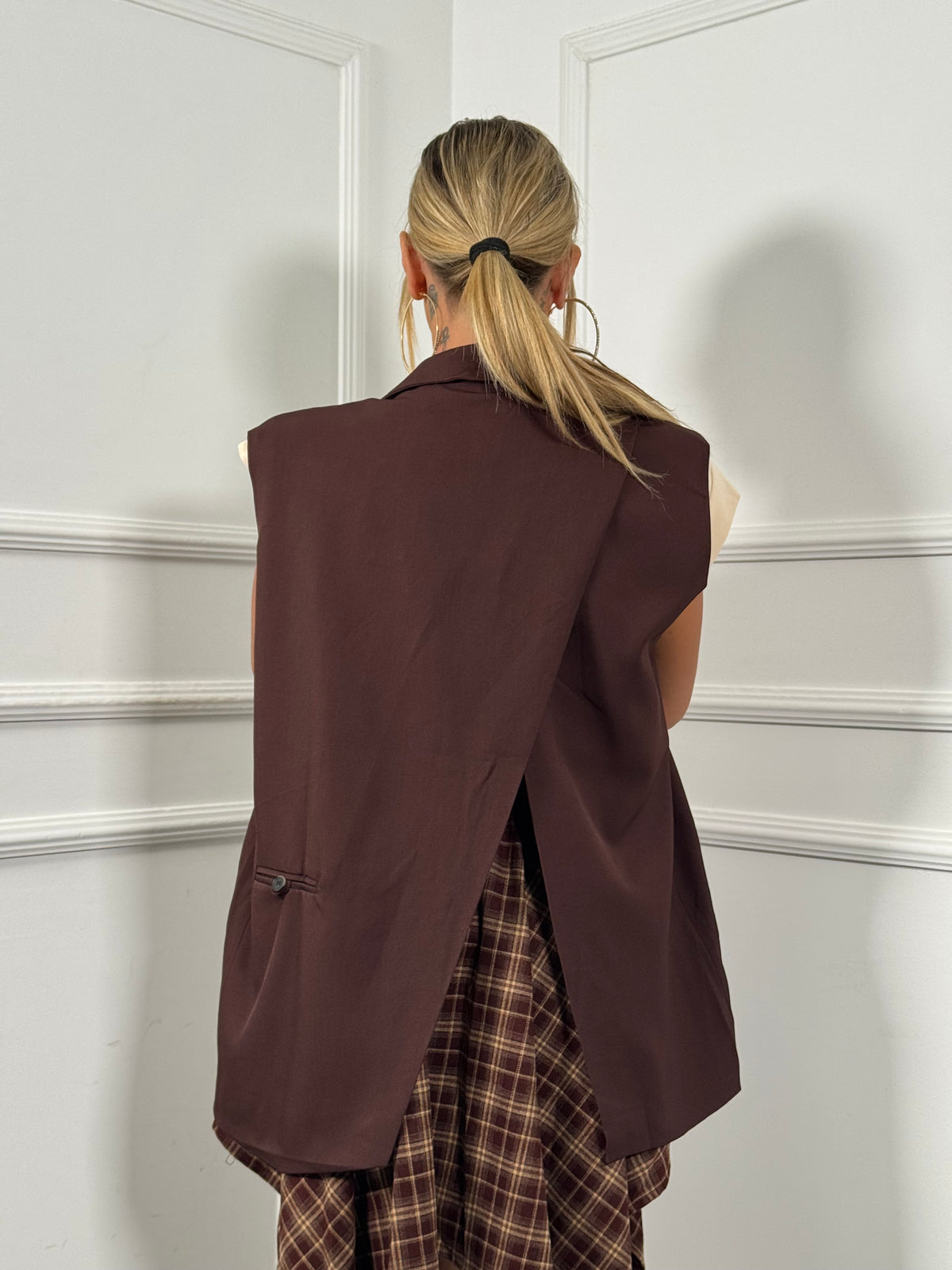 Gilet oversize Reverse borgogna 2809