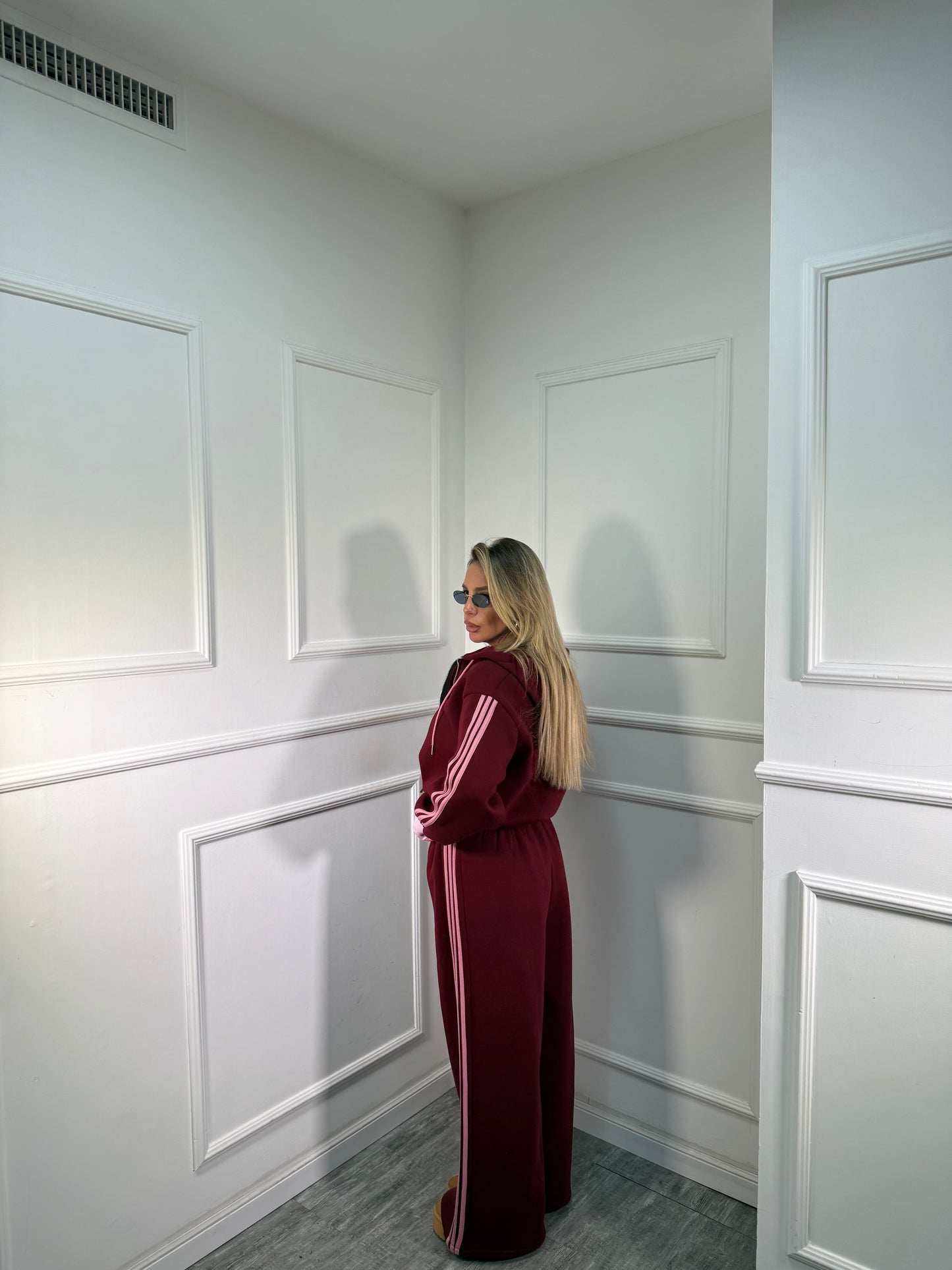 Coordinato in tuta Again bordeaux/rosa 22648