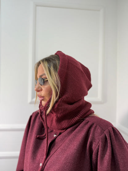 Balaclava in lana bordeaux