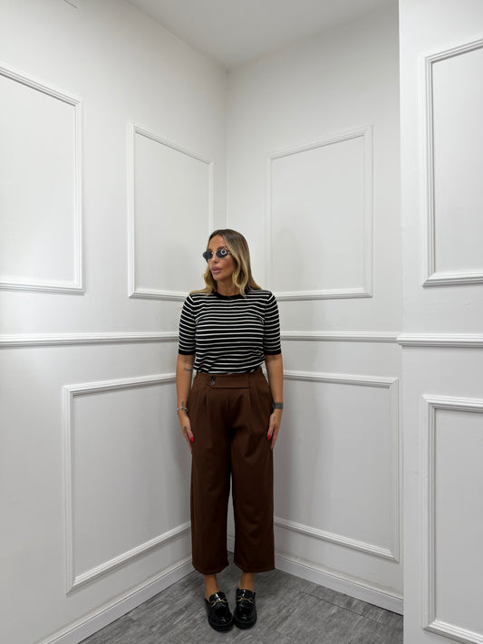 Pantaloni della Vita 7/8 marrone 2255