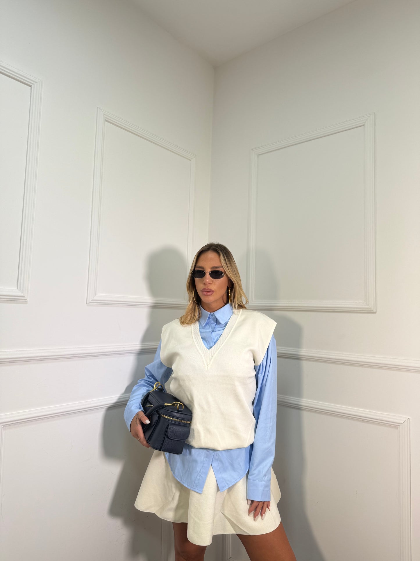 Coordinato lana rasata Maddox latte  k481