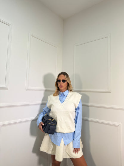 Coordinato lana rasata Maddox latte  k481