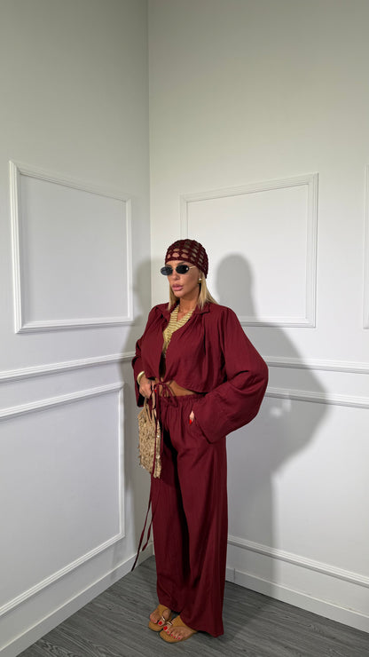 Coordinato con spalline Cancun bordeaux  8212