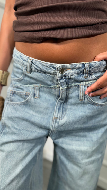 Jeans palazzo lavaggio sabbiato Brittany a2046