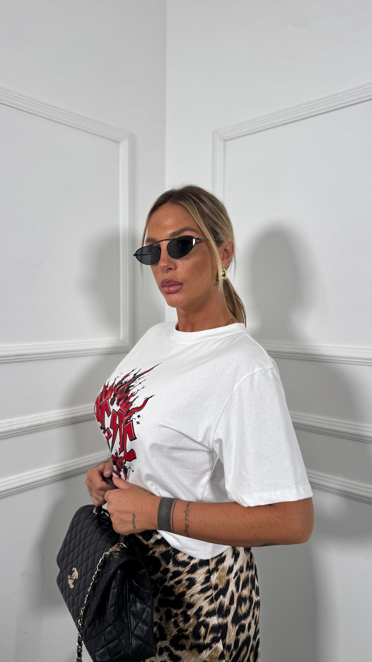 T-shirt in cotone Acdc bianca