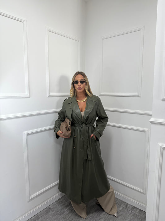 Trench ecopelle Raining verde militare 88696