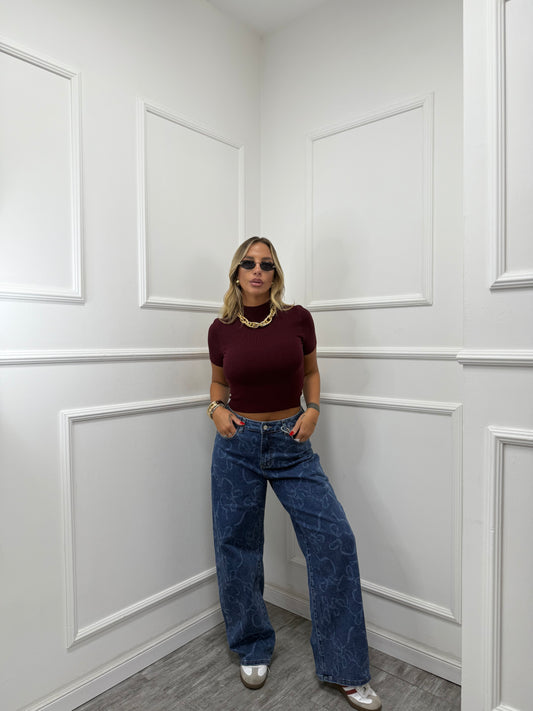 Jeans palazzo Flake lavaggio scuro yw1389