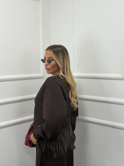 Coordinato frange Jacqueline cioccolato by lumina ld3424