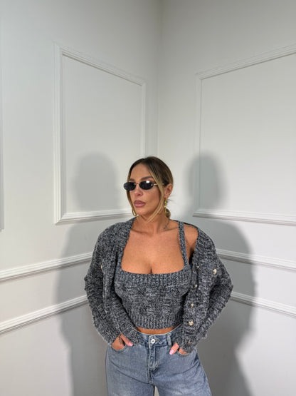 Twin-set in misto lana Lily nero wz134