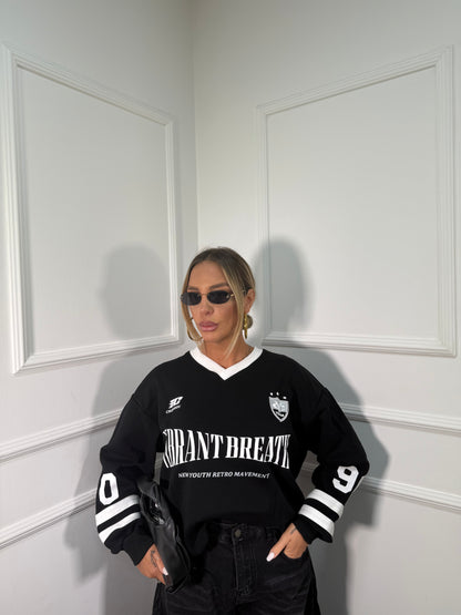 Felpa oversize Vibrant Breat nera yt30084