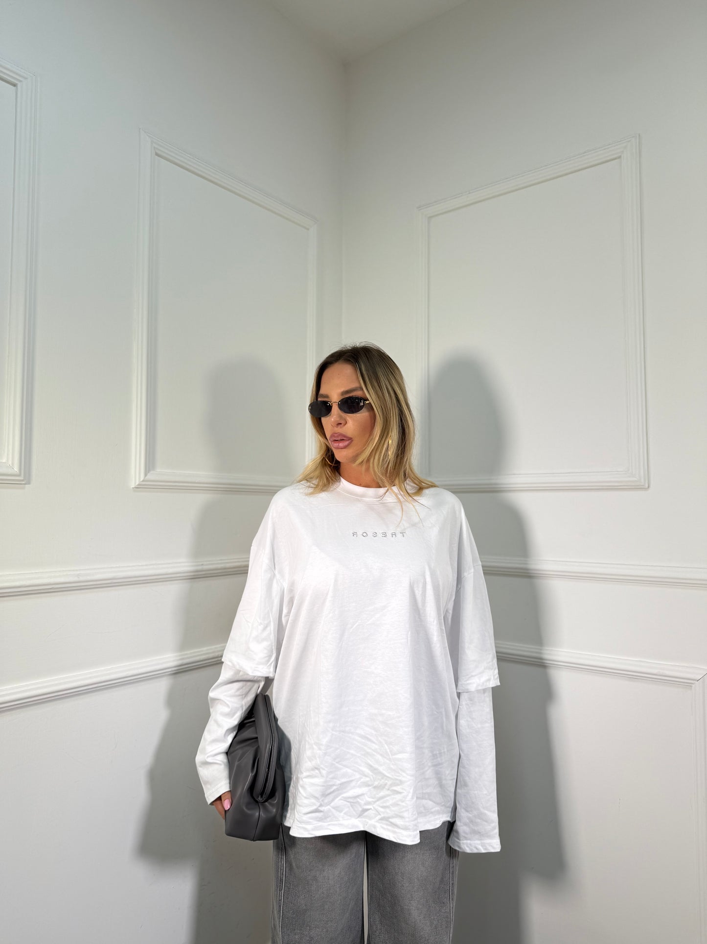 Shirt in cotone oversize Tresor bianca a63992