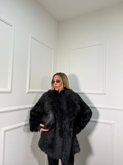 Ecofur a pelo corto Snow nera 5007