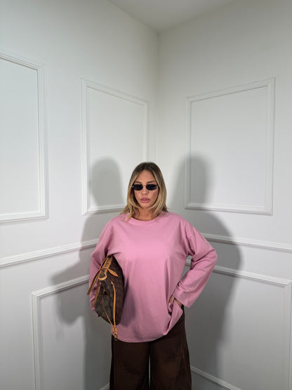 Shirt in cotone manica campana Crissy rosa bubble 22640