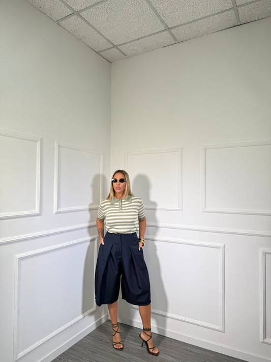 Bermuda con bustino alto Canyon blu 19030