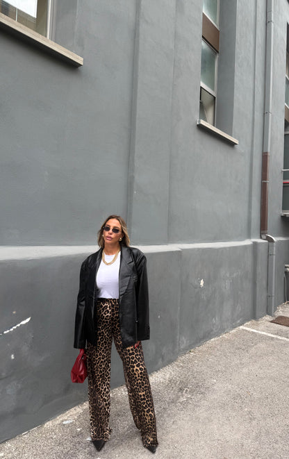 Pantaloni palazzo in lycra Gocciole maculato 0038