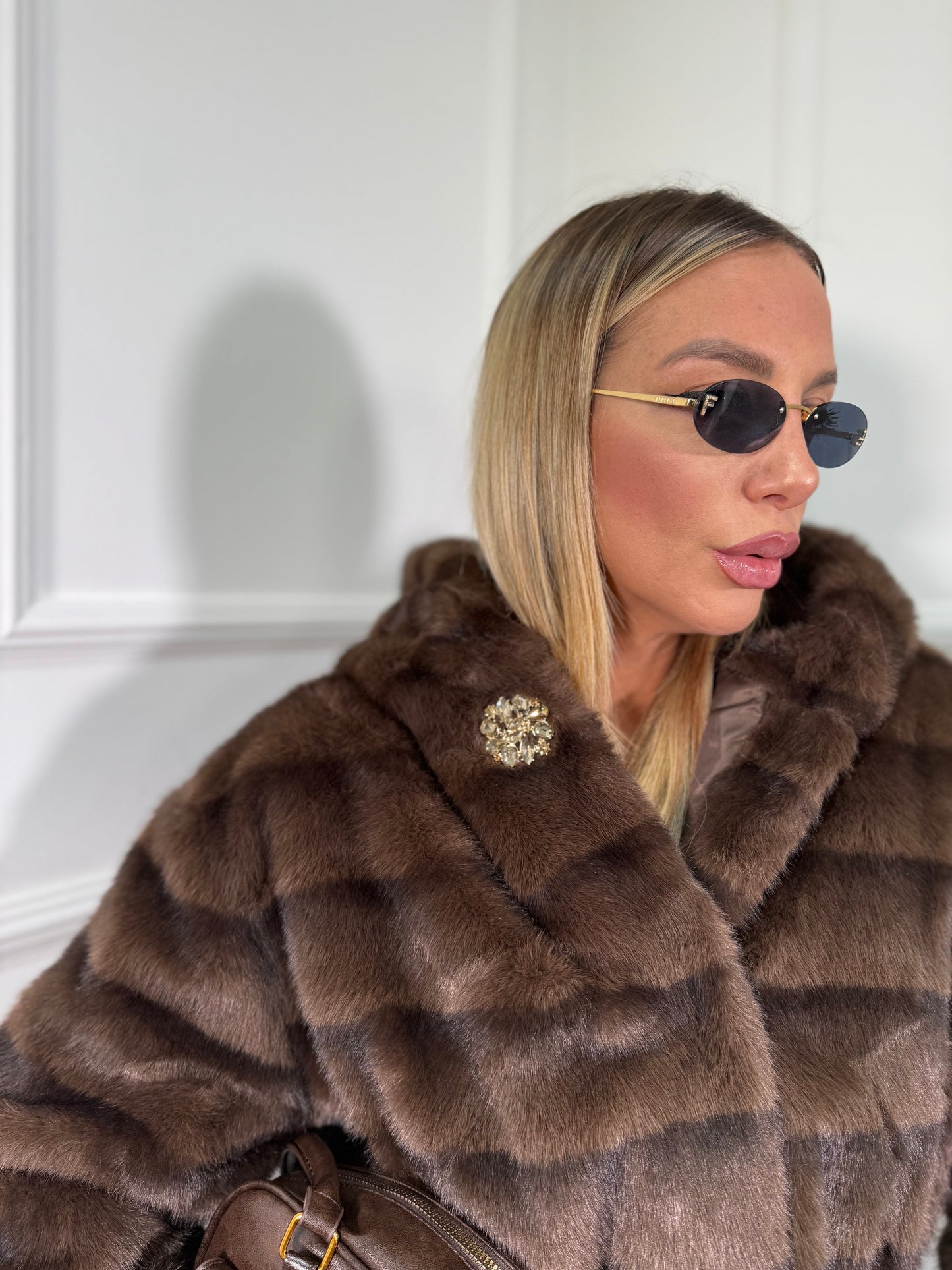 Ecofur Midi con cintura Norvegian cioccolato 5509