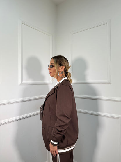 Tailleur bande laterali cioccolato 251088