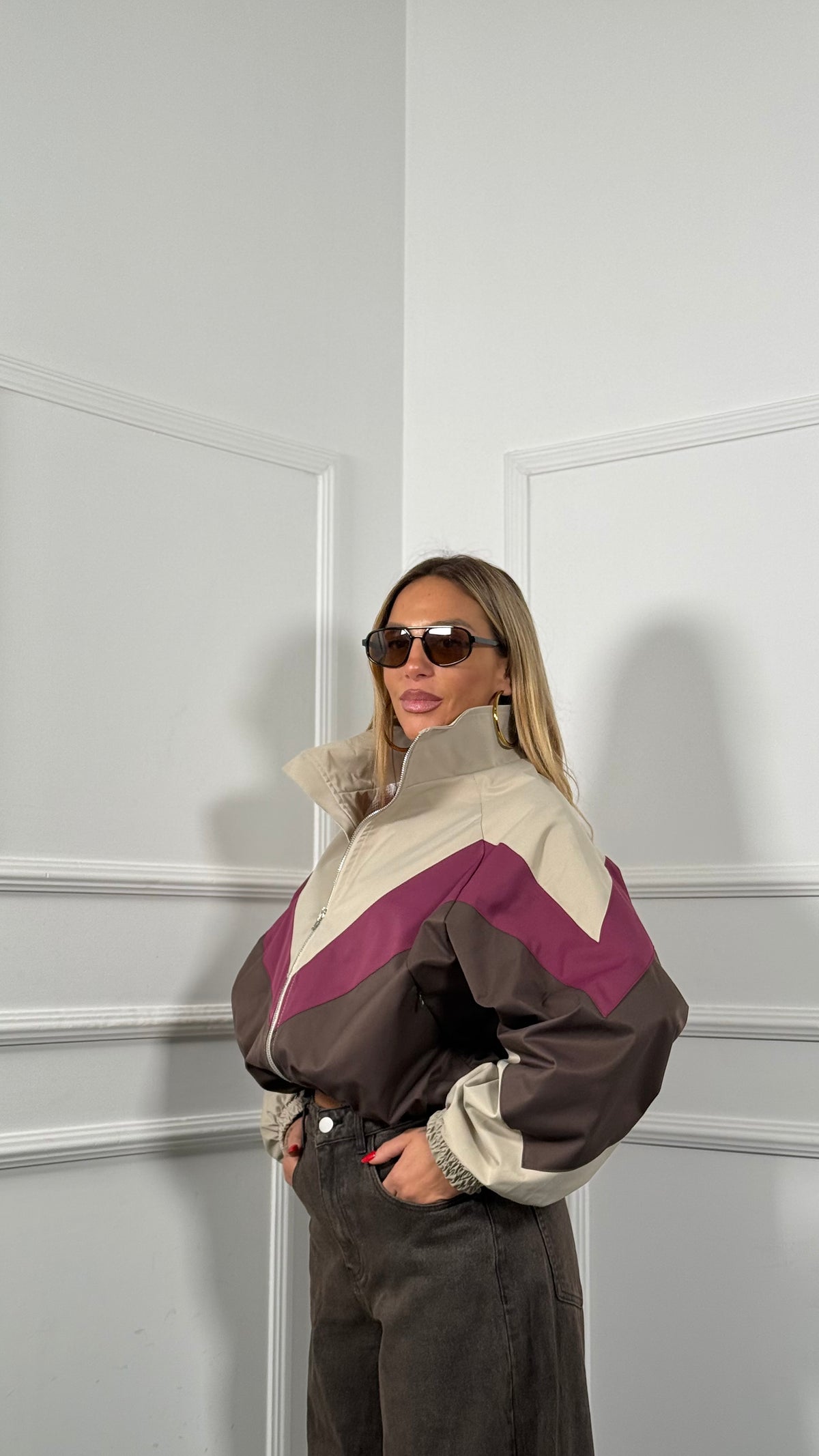 Bomber in nylon by lumina viola ld6174