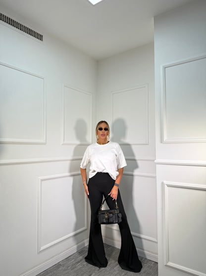 Pantaloni a zampa in lycra Obsessed nero p20550