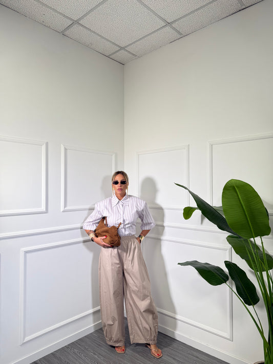 Pantaloni balloon in cotone Florence by justwest beige cnz21