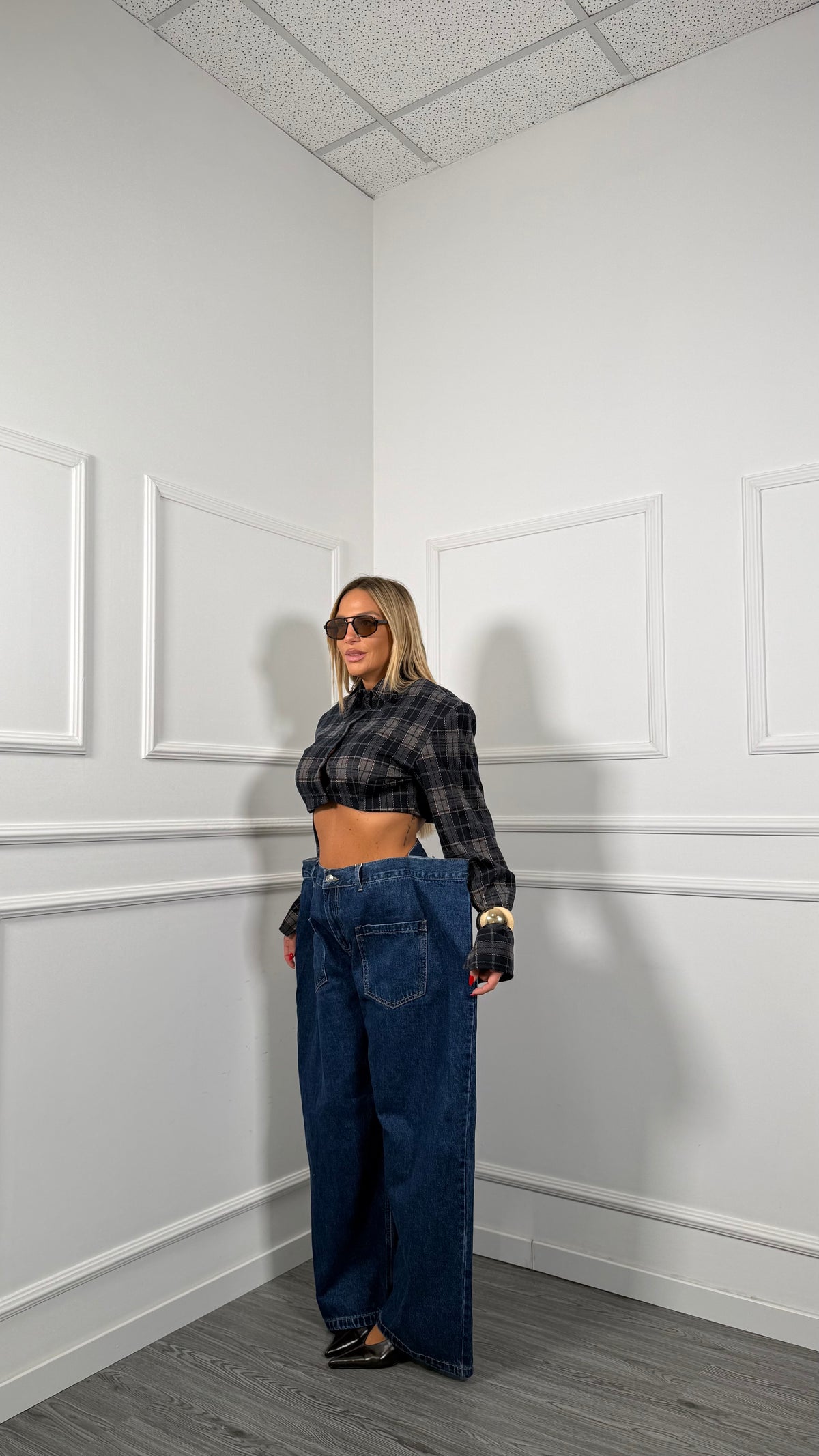 Jeans palazzo lavaggio scuro Ali