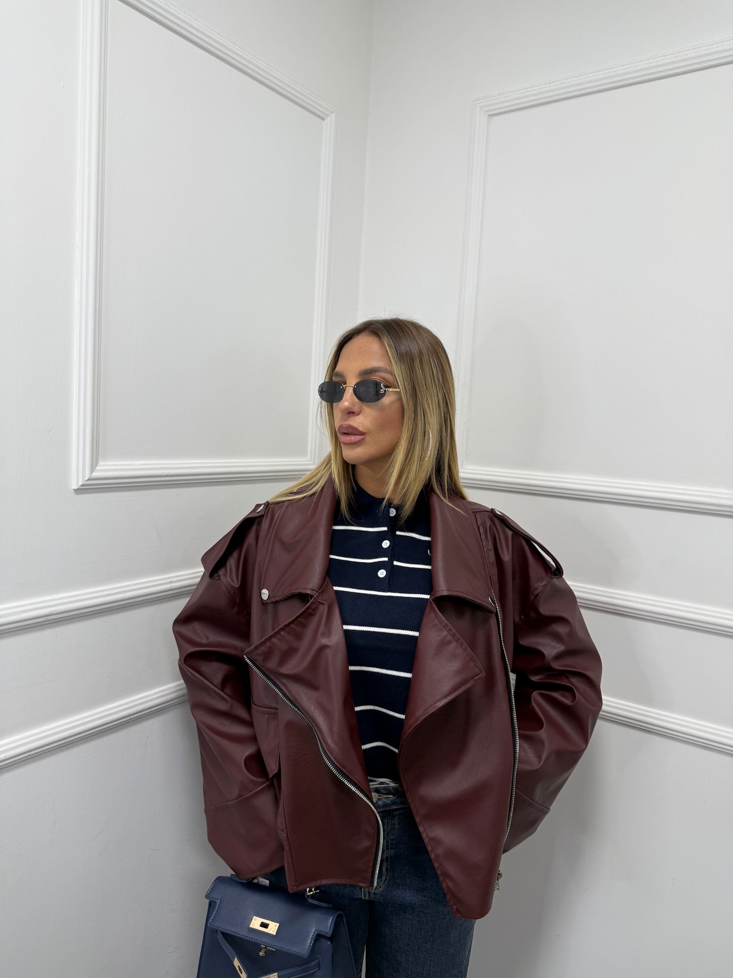 Chiodo oversize manica ampia Notting Hill bordeaux 98491