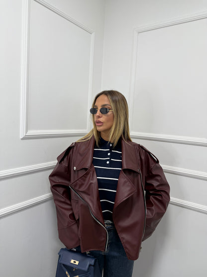 Chiodo oversize manica ampia Notting Hill bordeaux 98491