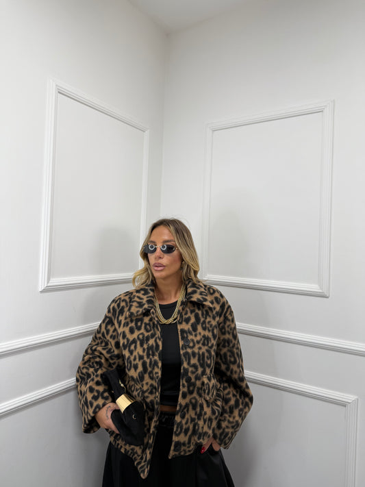 Giacca oversize in lana cotta maculata Cadillac by lumina l9386
