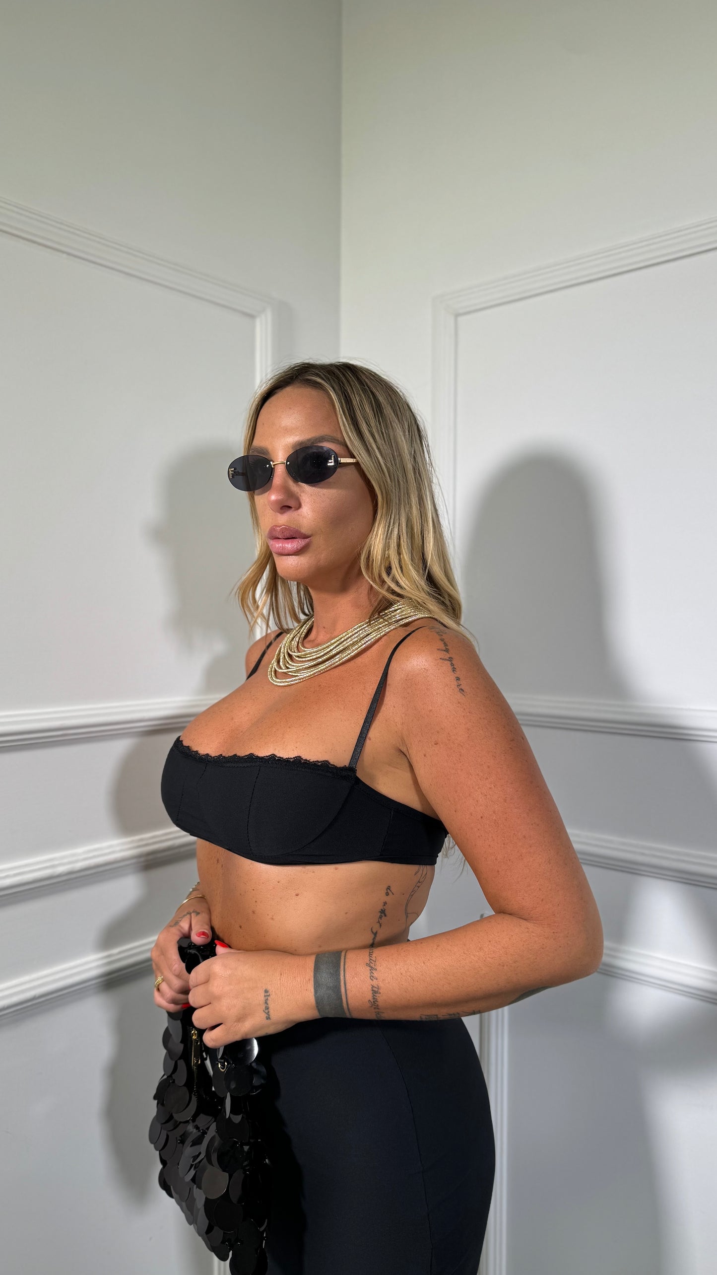 Coordinato in lycra Leonyssi nero 16722