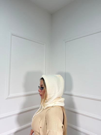 Balaclava in lana panna