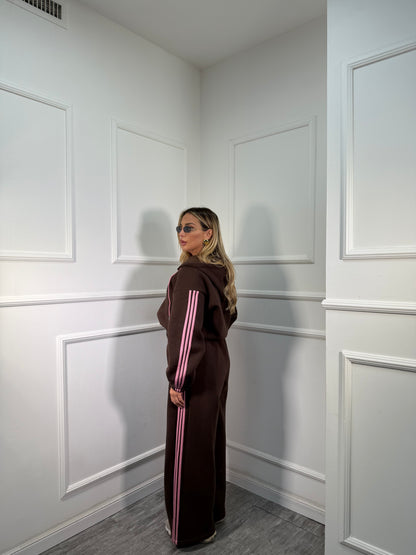 Coordinato in tuta Again cacao/rosa 22648