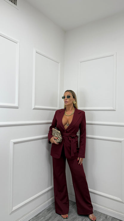 Tailleur con fusciacca Venice bordeaux 8576