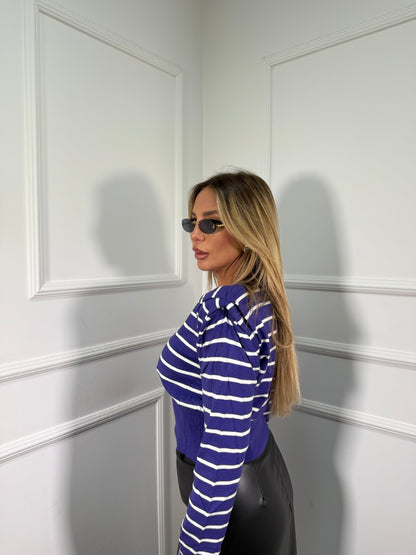 Maglioncino con spalline Minimal viola t186