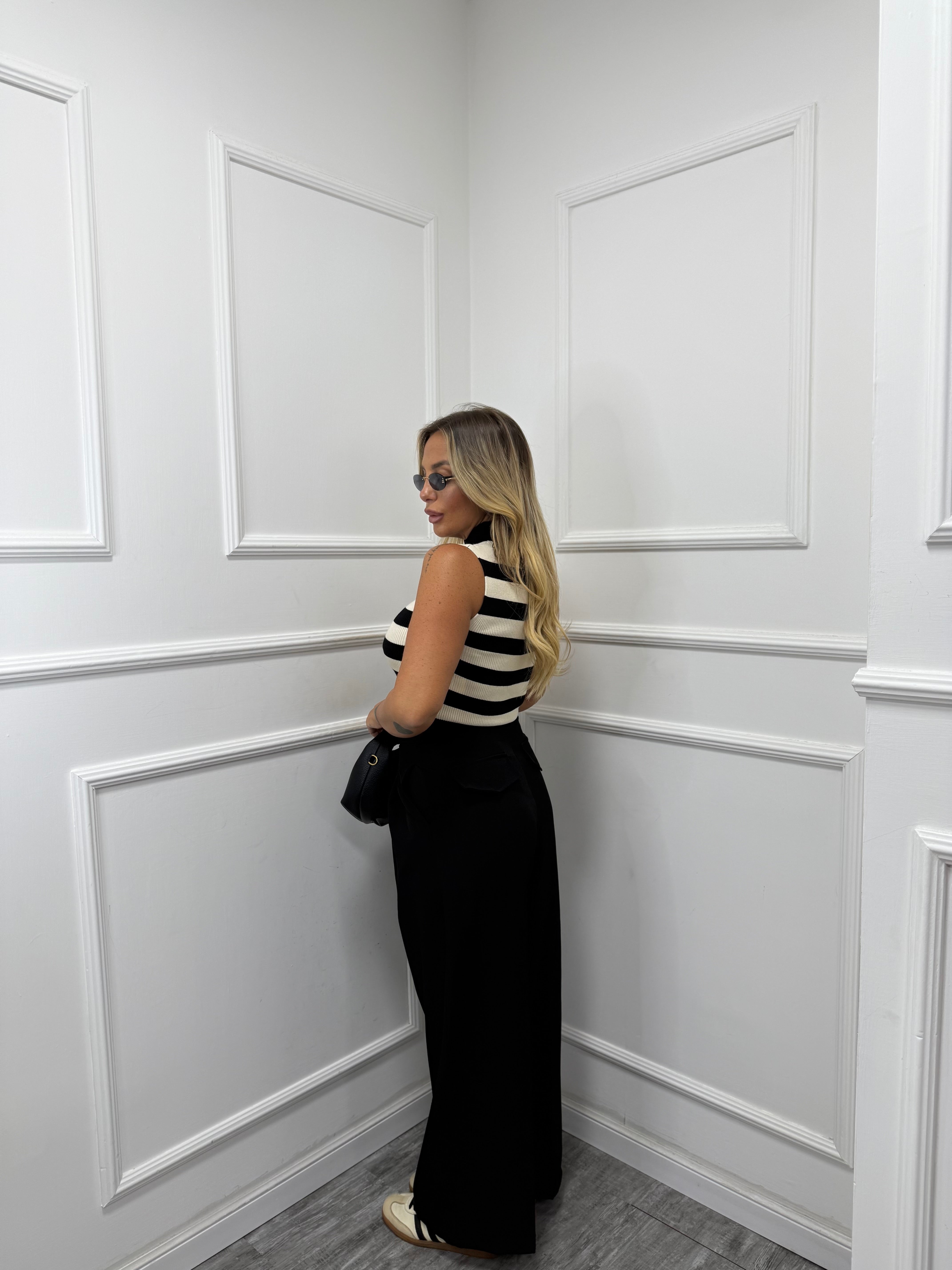 Pantaloni palazzo Back to Office nero 6271