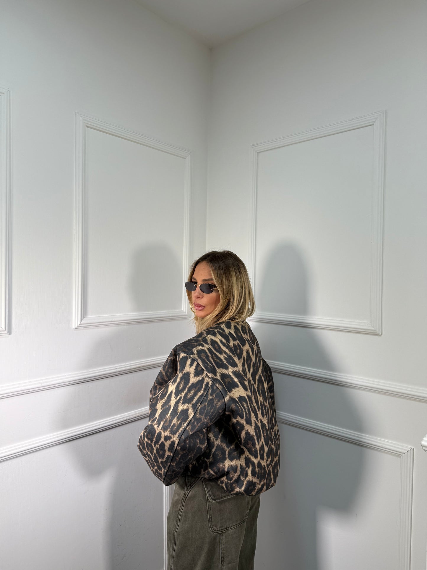 Bomber oversize in panno maculato by lumina ld3758