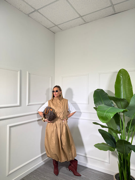 Coordinato in cotone Gilda camel wm2414