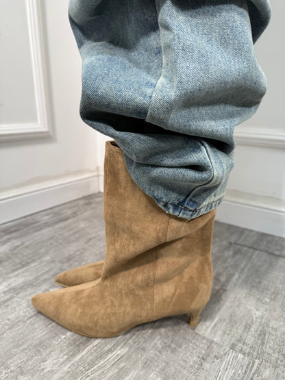 Stivali eco camoscio beige 788-259