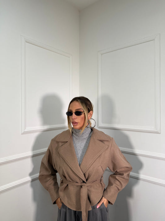 Trench crop in panno Miranda camel 6801