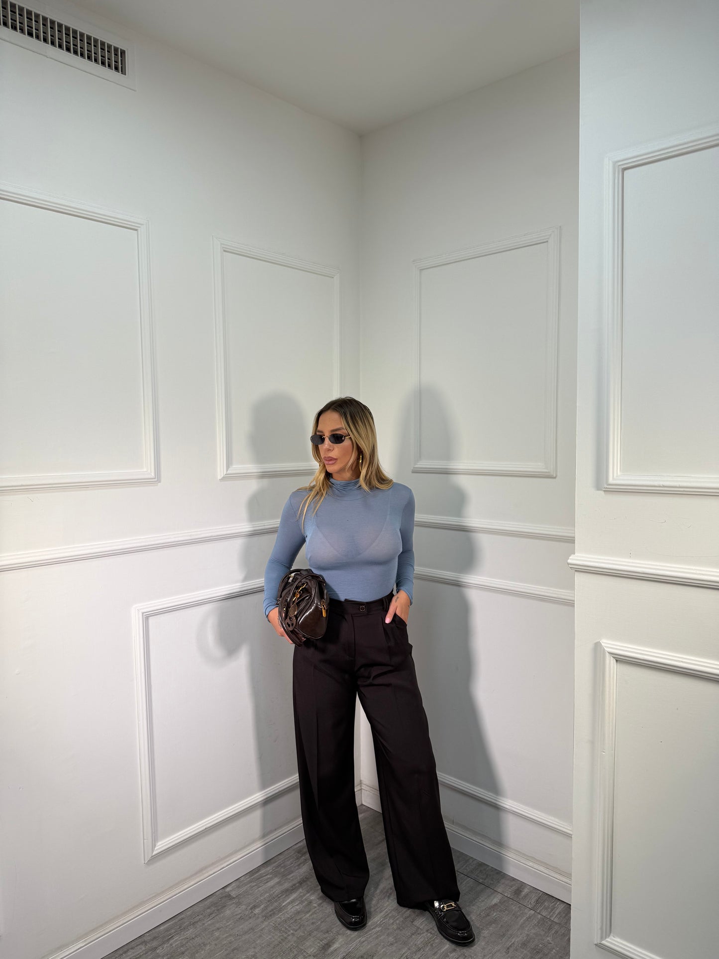 Pantaloni palazzo Studios cacao 15592