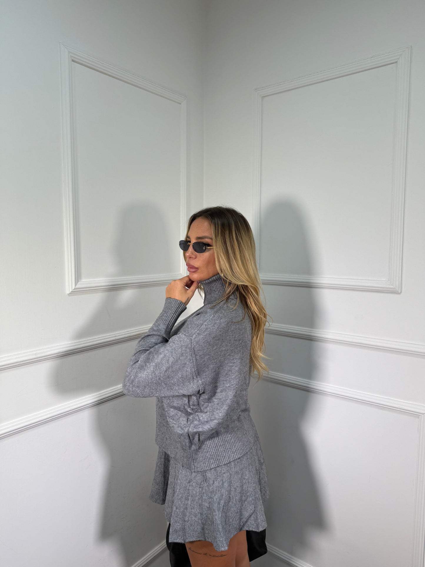 Coordinato lana rasata Paris grigio G153