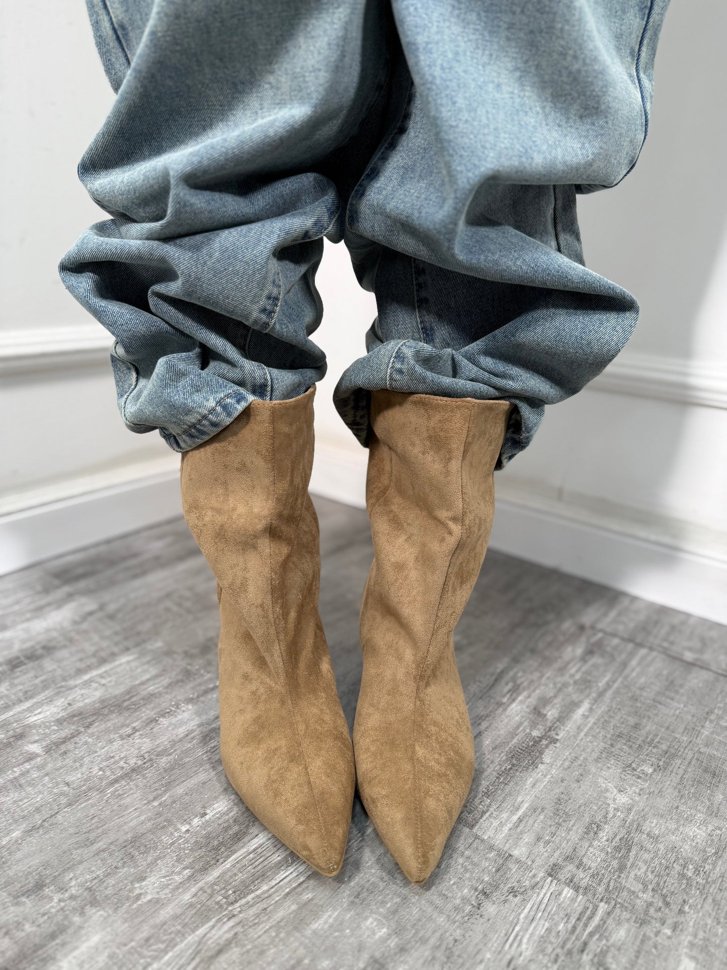 Stivali eco camoscio beige 788-259