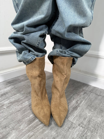 Stivali eco camoscio beige 788-259