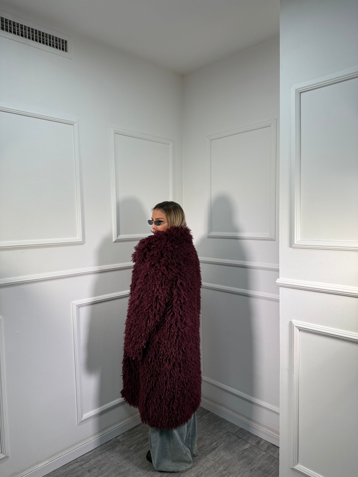 Maxi ecofur mongolia Saint Moritz bordeaux mfy2525