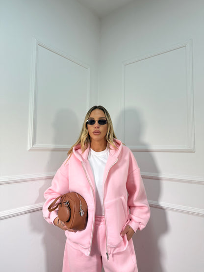 Coordinato in tuta Magnolia rosa candy by justwest 12601p