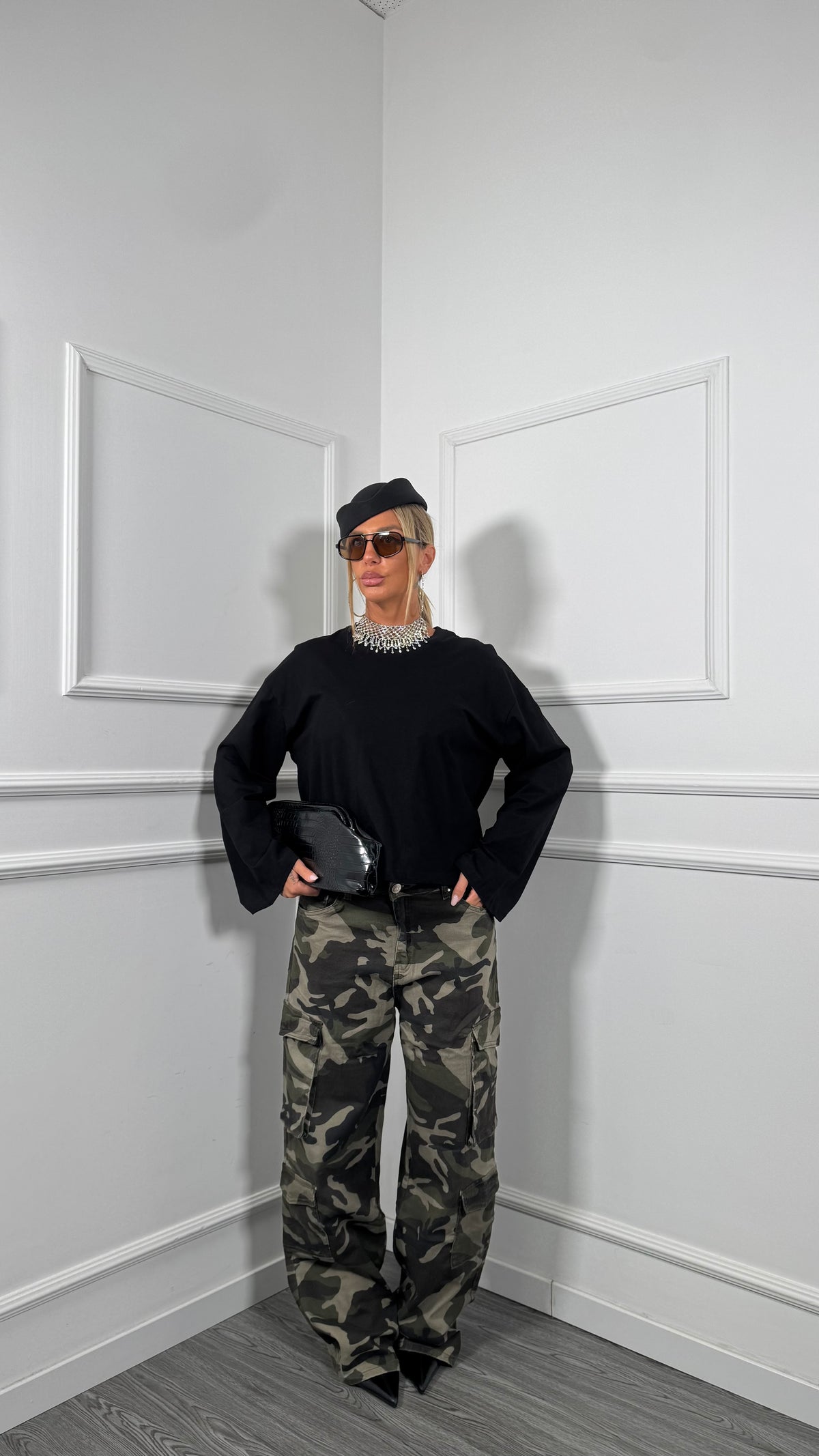 Jeans palazzo Curvy militare Goodies dj2640