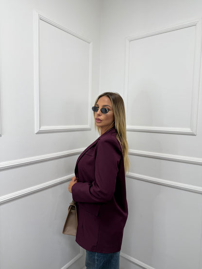 Blazer con spalline Classic slim borgogna m11035