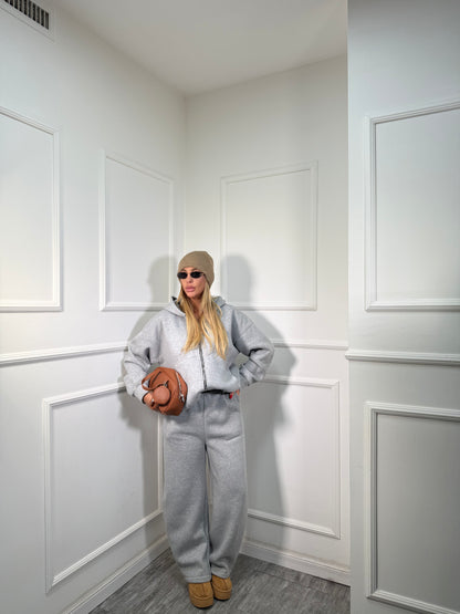 Coordinato tuta in pile Walking grigio 22656