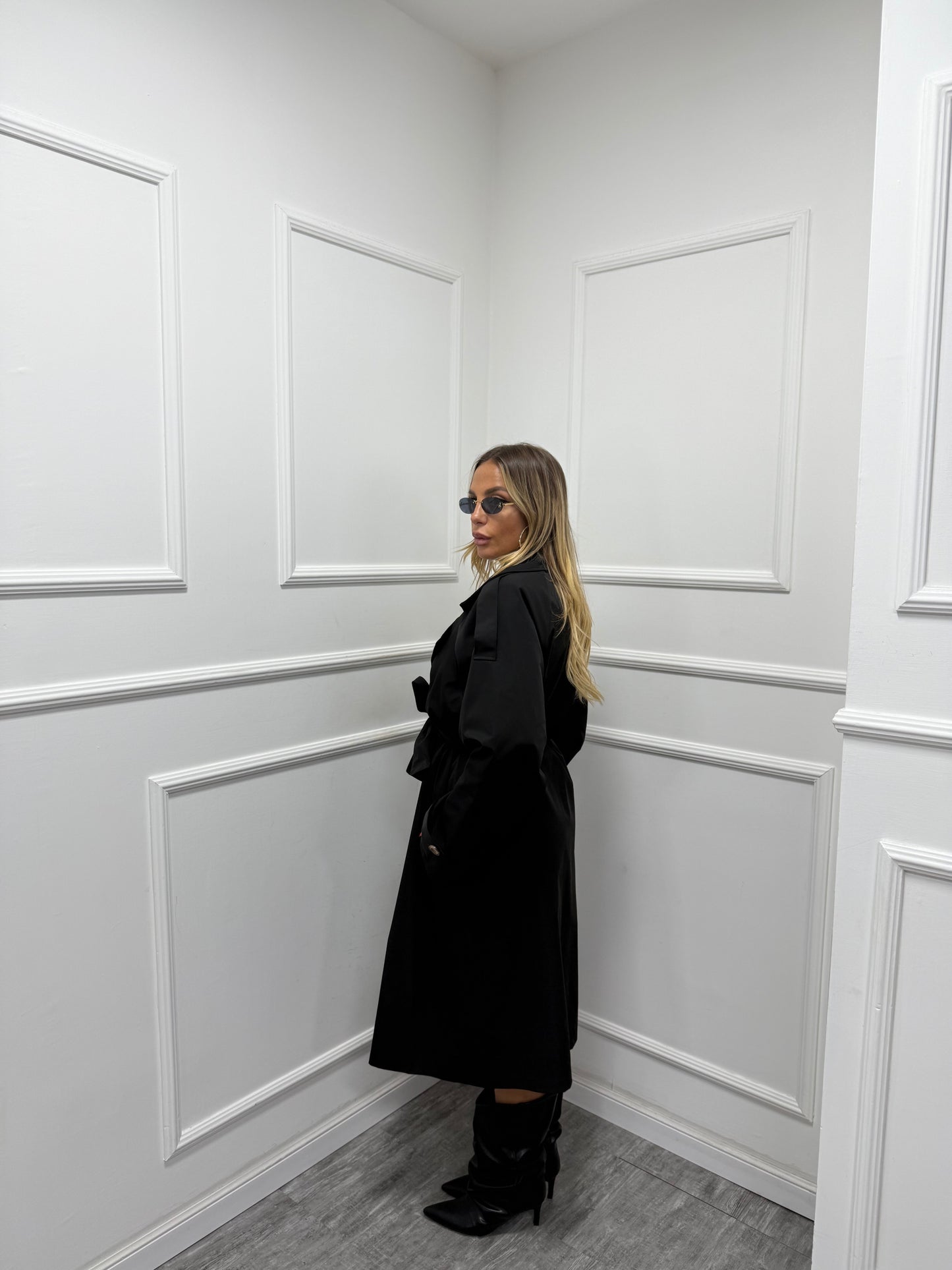 Trench London nero curvy 5927